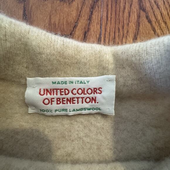 VTG United Colors of Benetton Womens 34" Lambswool Short Sweater 90's Panda - Picture 10 of 16